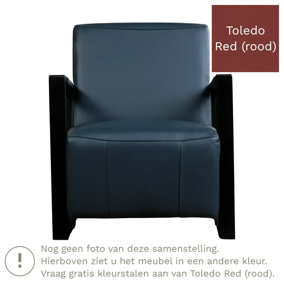 afbeelding van Leren fauteuil Touch - Toledo Red (rood)