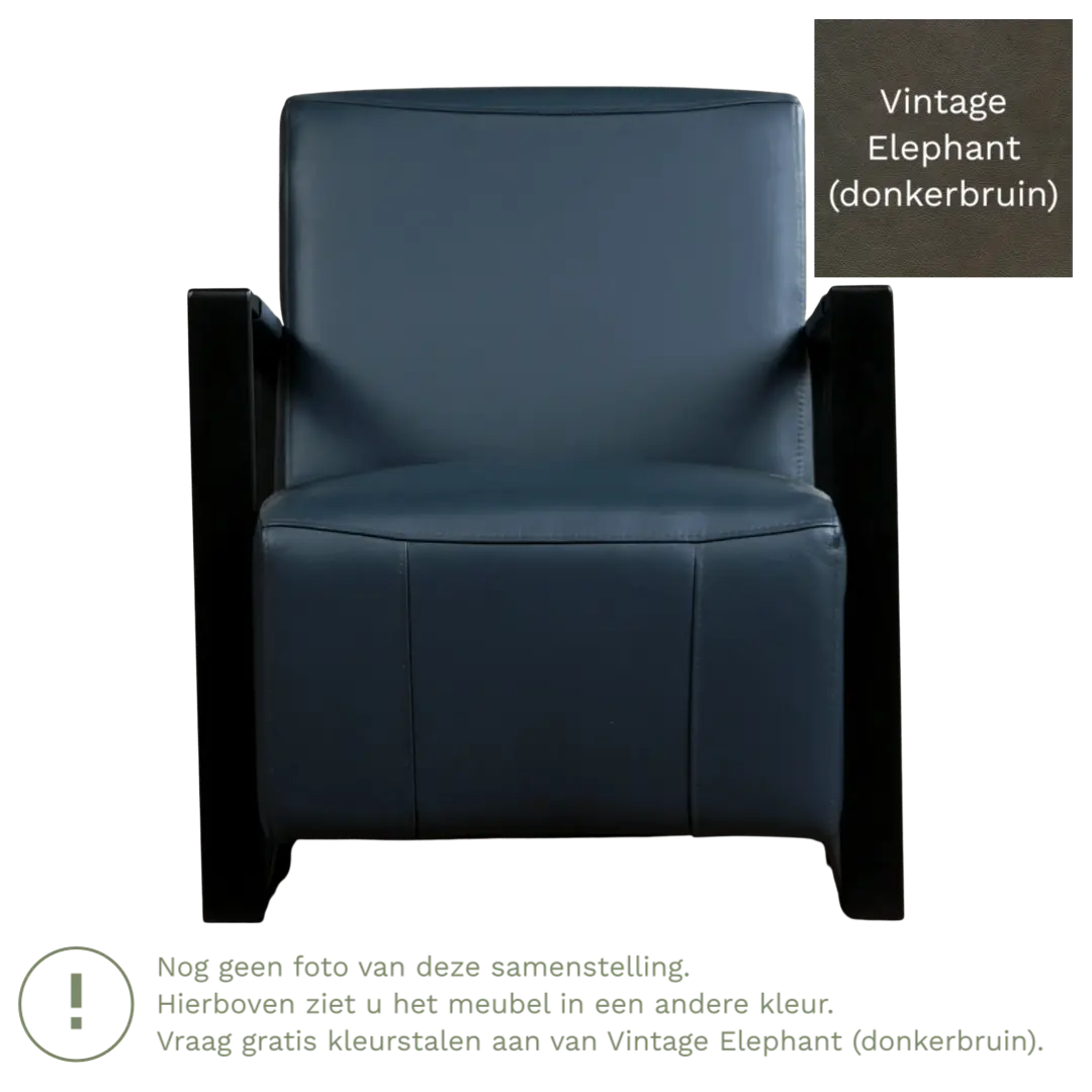 afbeelding van Leren fauteuil Touch - Vintage Elephant (donkerbruin)
