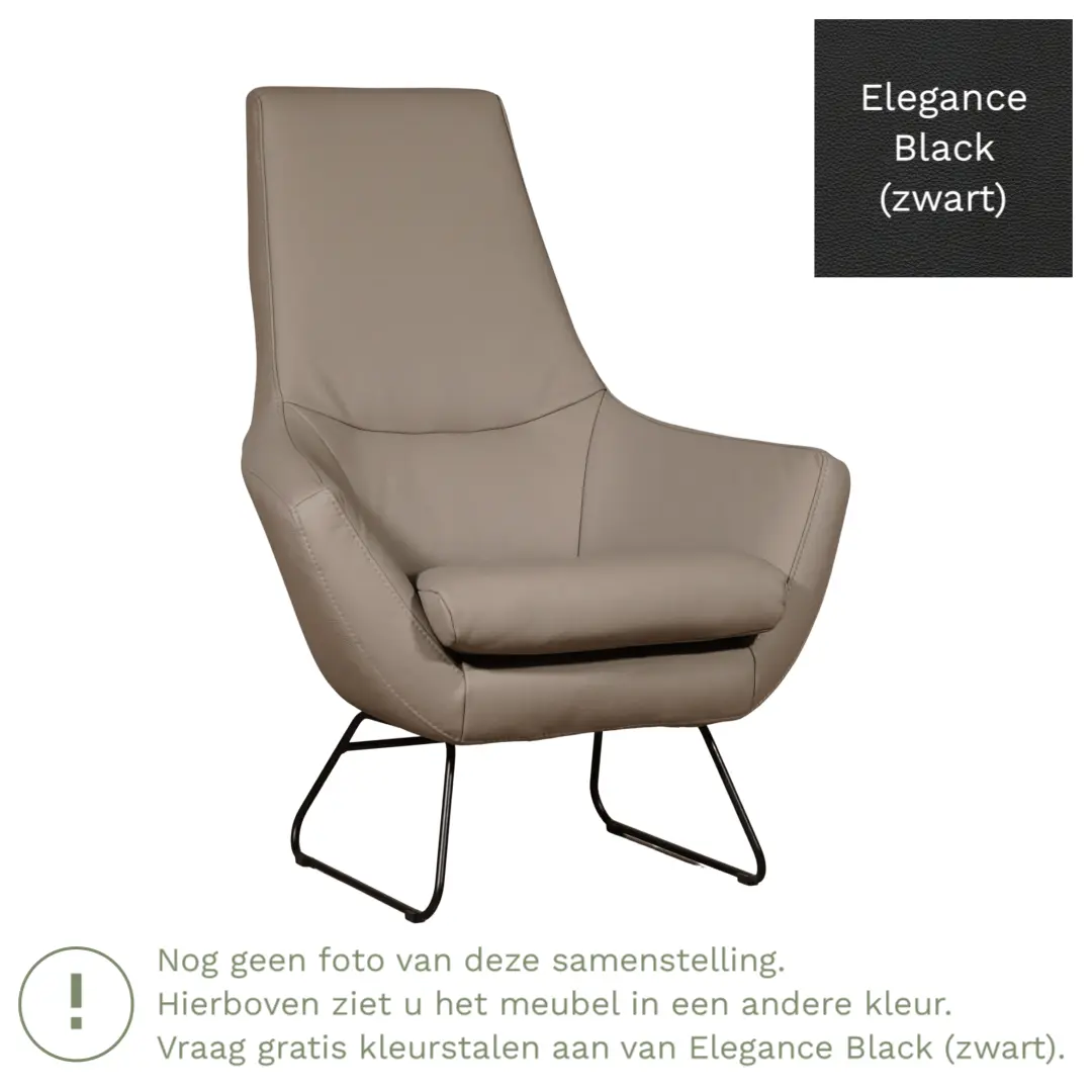 afbeelding van Leren fauteuil Trust - Elegance Black (zwart)