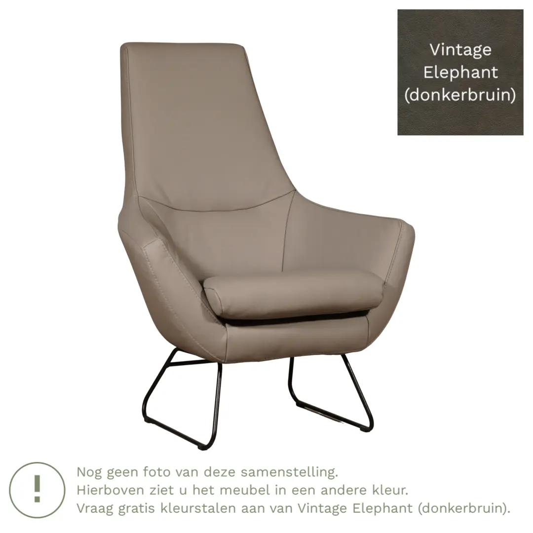 afbeelding van Leren fauteuil Trust - Vintage Elephant (donkerbruin)