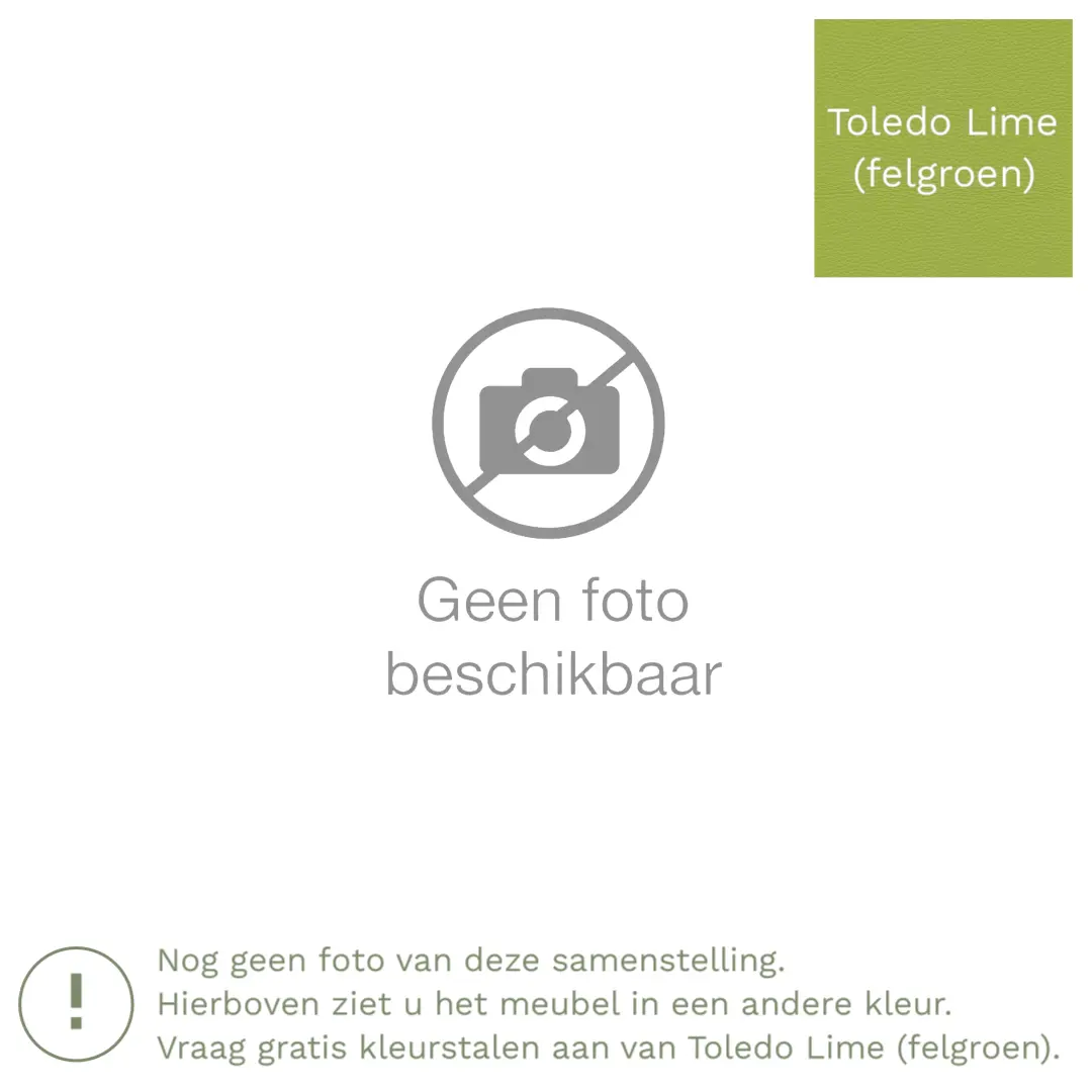 afbeelding van Leren hoekbank Fine - 2,5 zits arm rechts + longchair links - Toledo Lime (felgroen) - Poten hout zwart