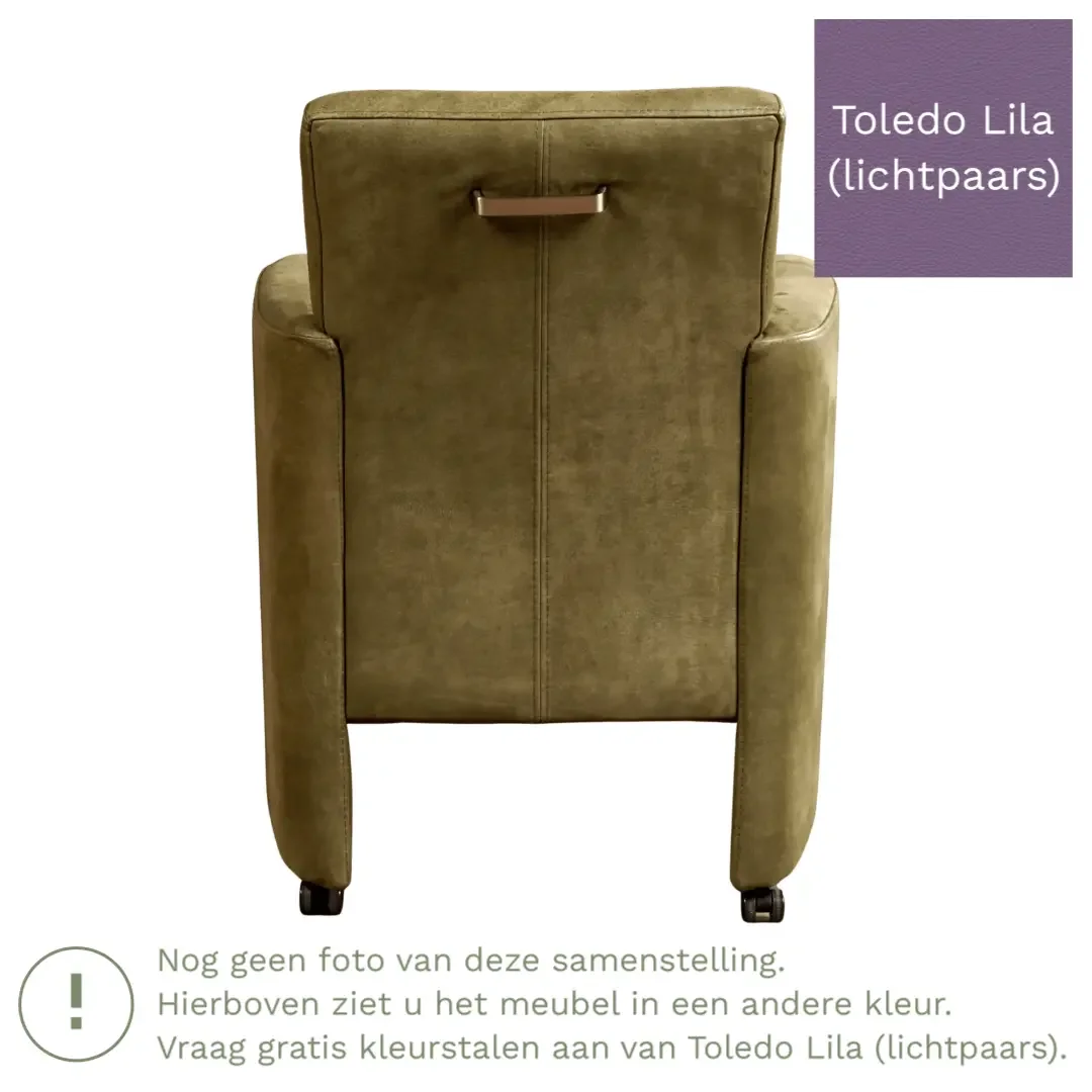 afbeelding van Leren eetkamerstoel Elegant - Toledo Lila (lichtpaars) - Zonder handgreep