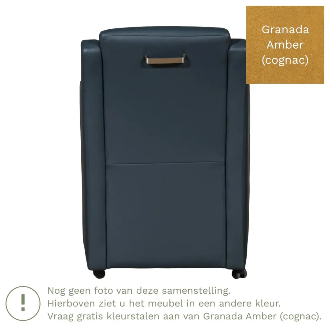 afbeelding van Leren eetkamerstoel Mass - Granada Amber (cognac) - Zonder handgreep
