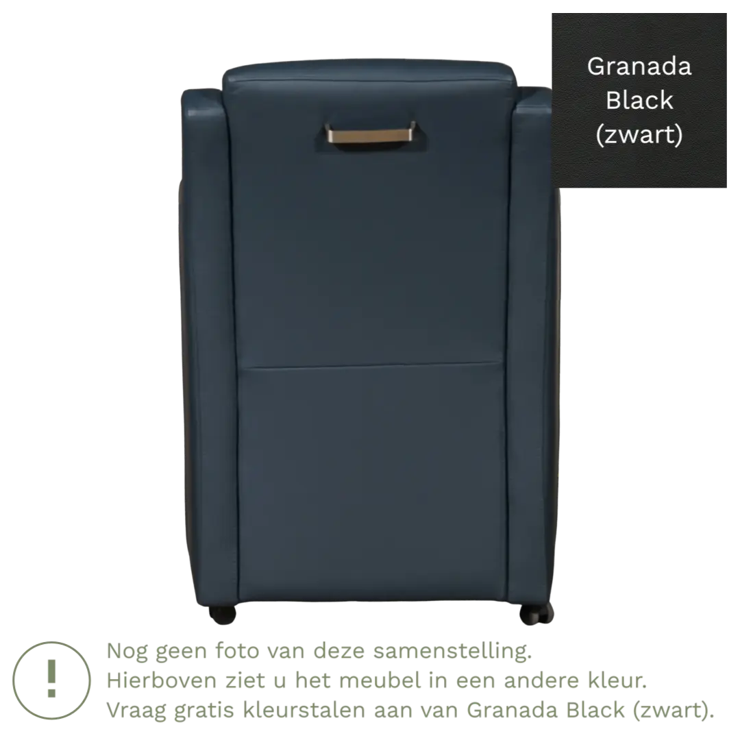afbeelding van Leren eetkamerstoel Mass - Granada Black (zwart) - Zonder handgreep