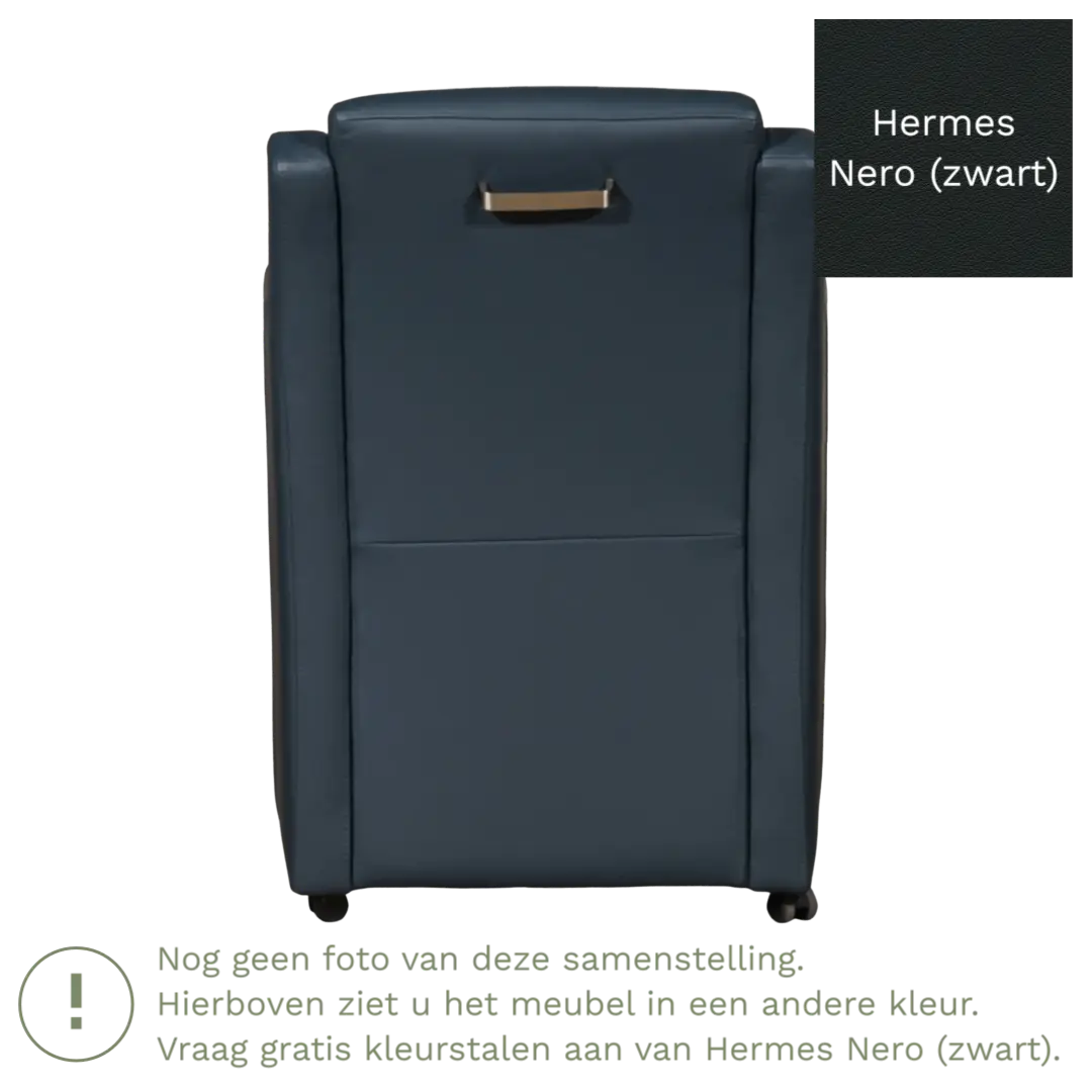 afbeelding van Leren eetkamerstoel Mass - Hermes Nero (zwart) - Zonder handgreep