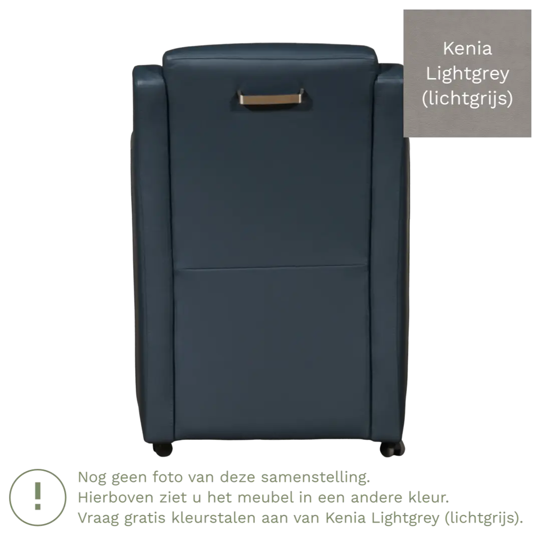 afbeelding van Leren eetkamerstoel Mass - Kenia Lightgrey (lichtgrijs) - Zonder handgreep