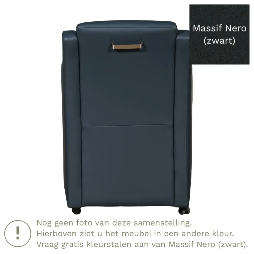 afbeelding van Leren eetkamerstoel Mass - Massif Nero (zwart) - Zonder handgreep