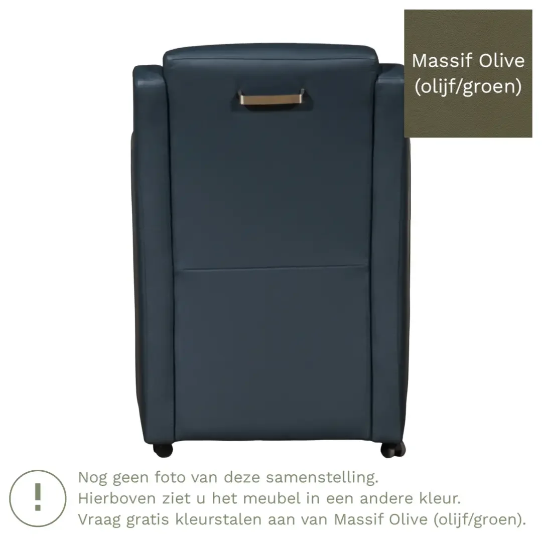 afbeelding van Leren eetkamerstoel Mass - Massif Olive (olijf/groen) - Zonder handgreep