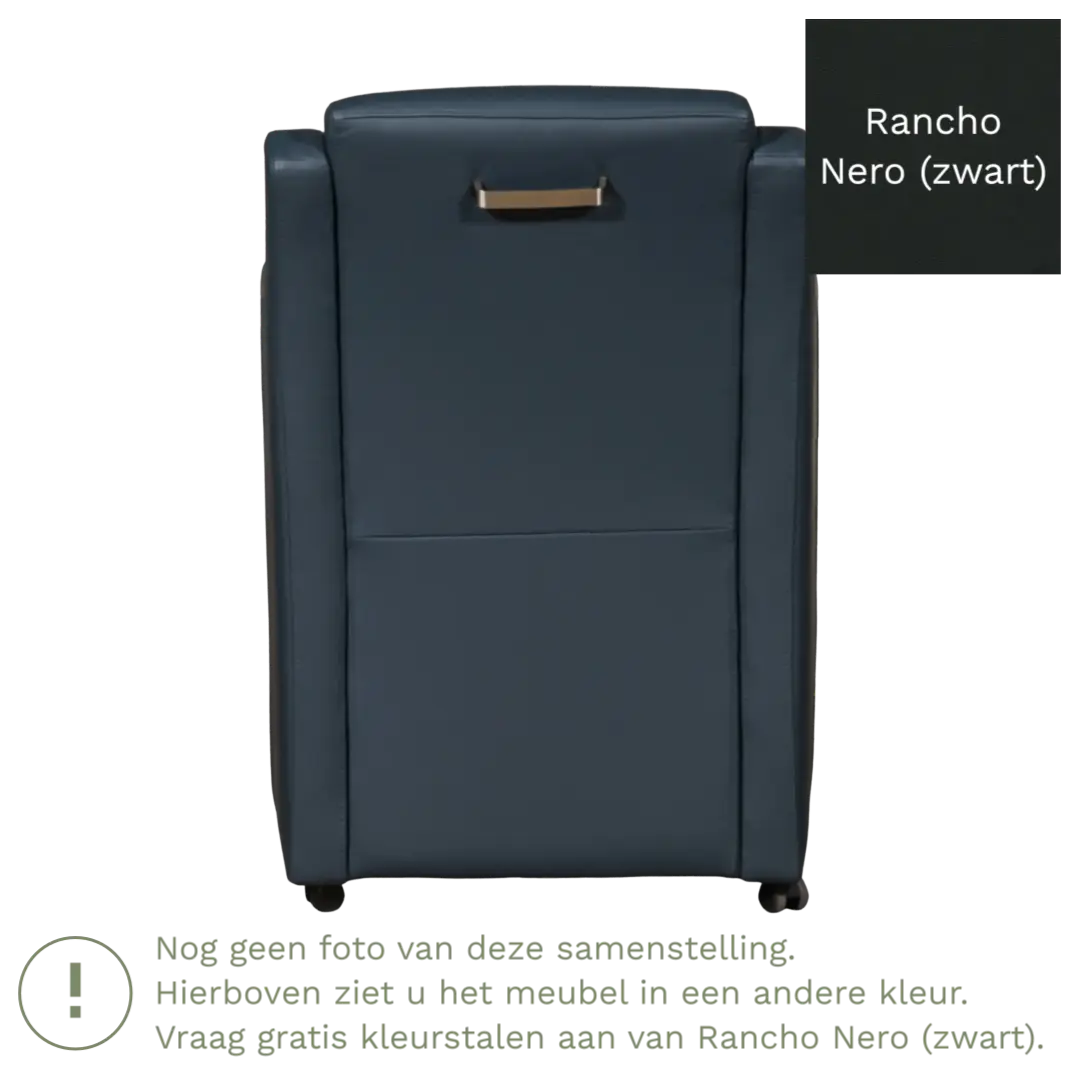 afbeelding van Leren eetkamerstoel Mass - Rancho Nero (zwart) - Zonder handgreep
