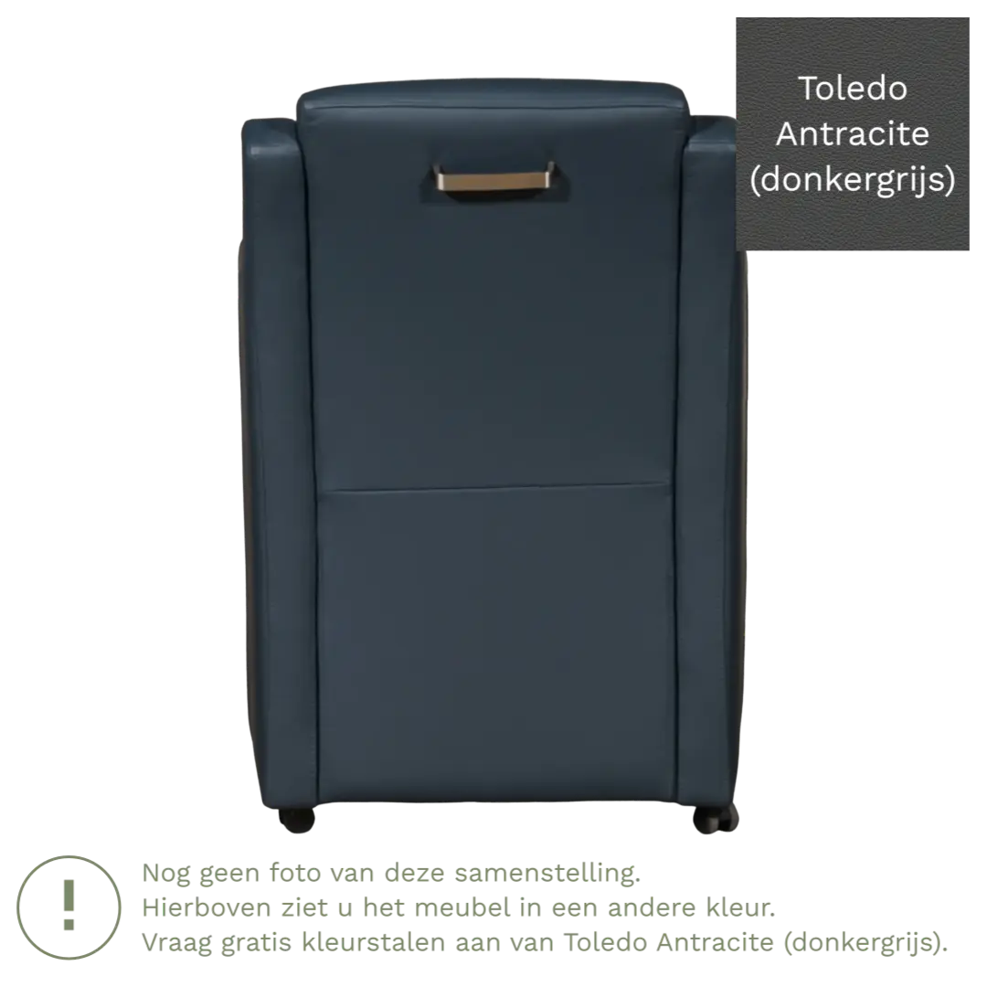 afbeelding van Leren eetkamerstoel Mass - Toledo Antracite (donkergrijs) - Zonder handgreep