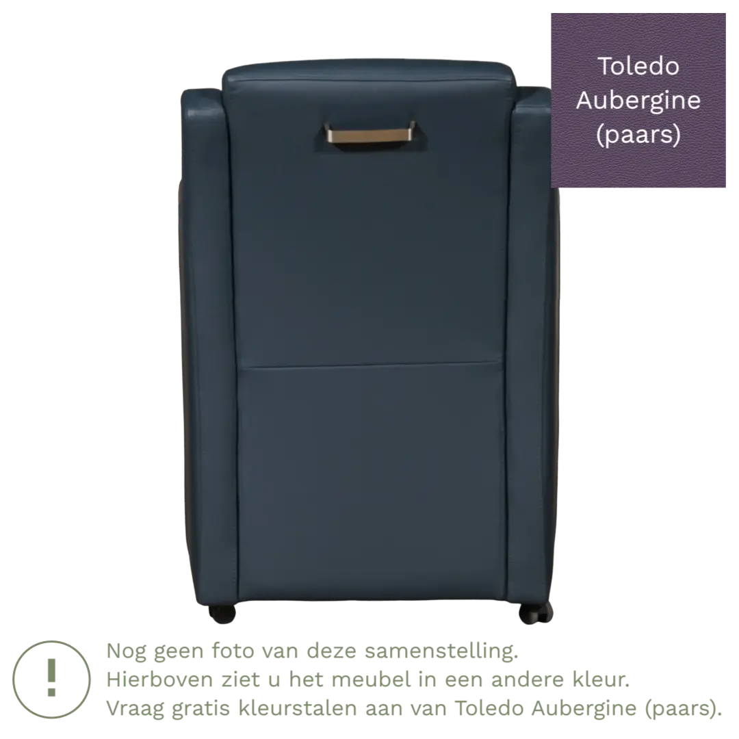 afbeelding van Leren eetkamerstoel Mass - Toledo Aubergine (paars) - Met handgreep RVS