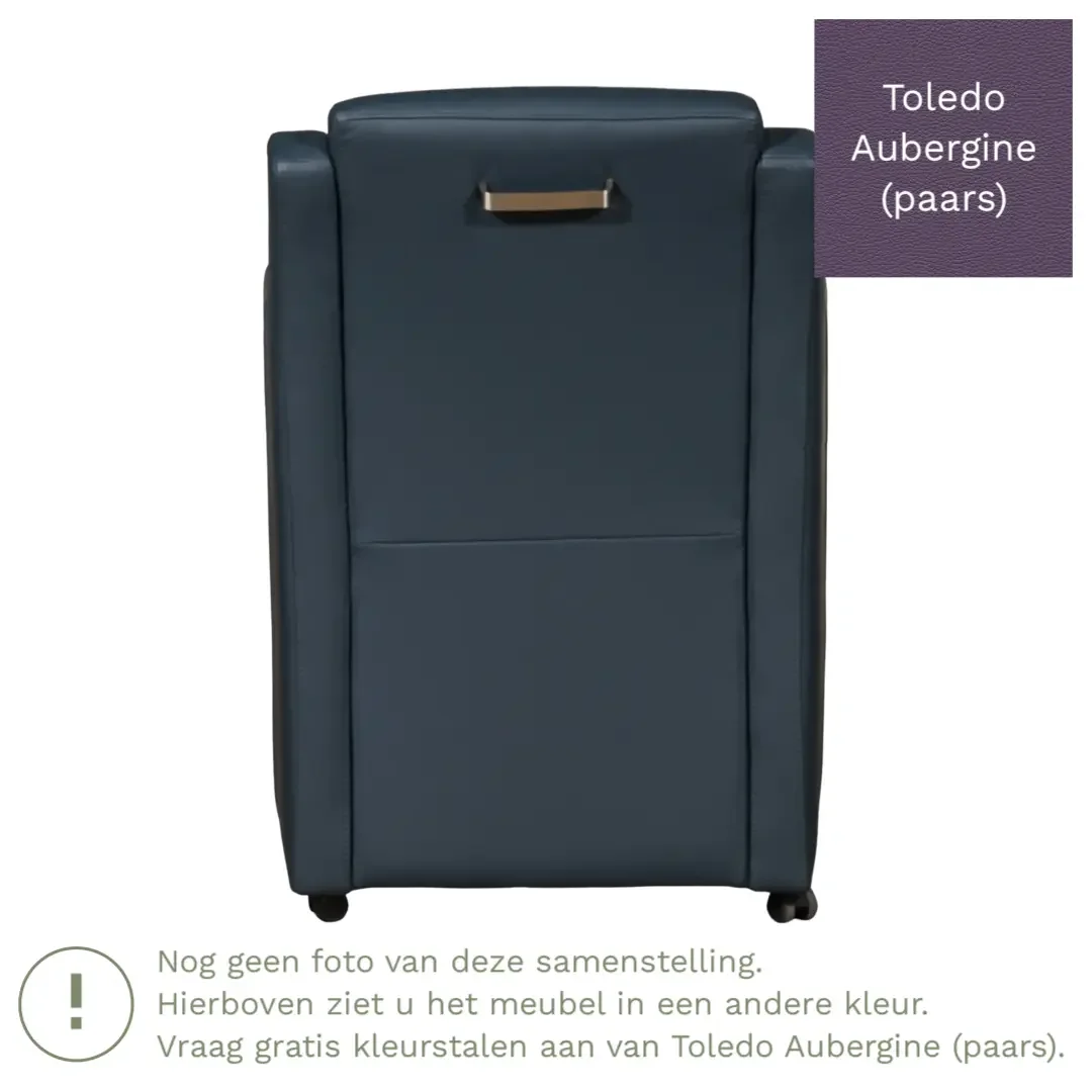afbeelding van Leren eetkamerstoel Mass - Toledo Aubergine (paars) - Zonder handgreep