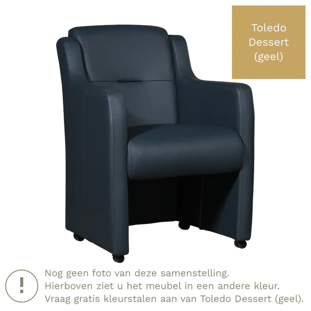 afbeelding van Leren eetkamerstoel Mass - Toledo Dessert (geel) - Zonder handgreep