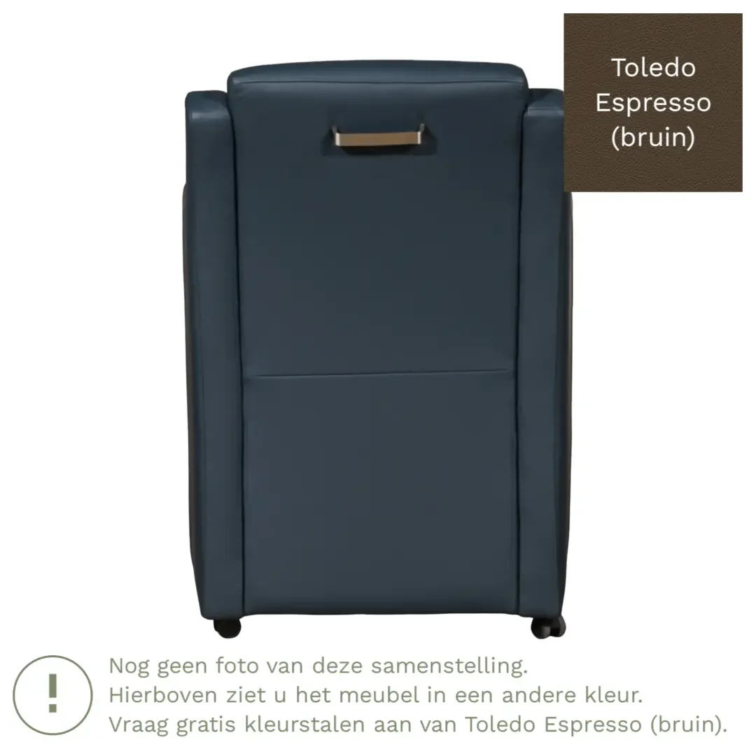 afbeelding van Leren eetkamerstoel Mass - Toledo Espresso (bruin) - Met handgreep zwart