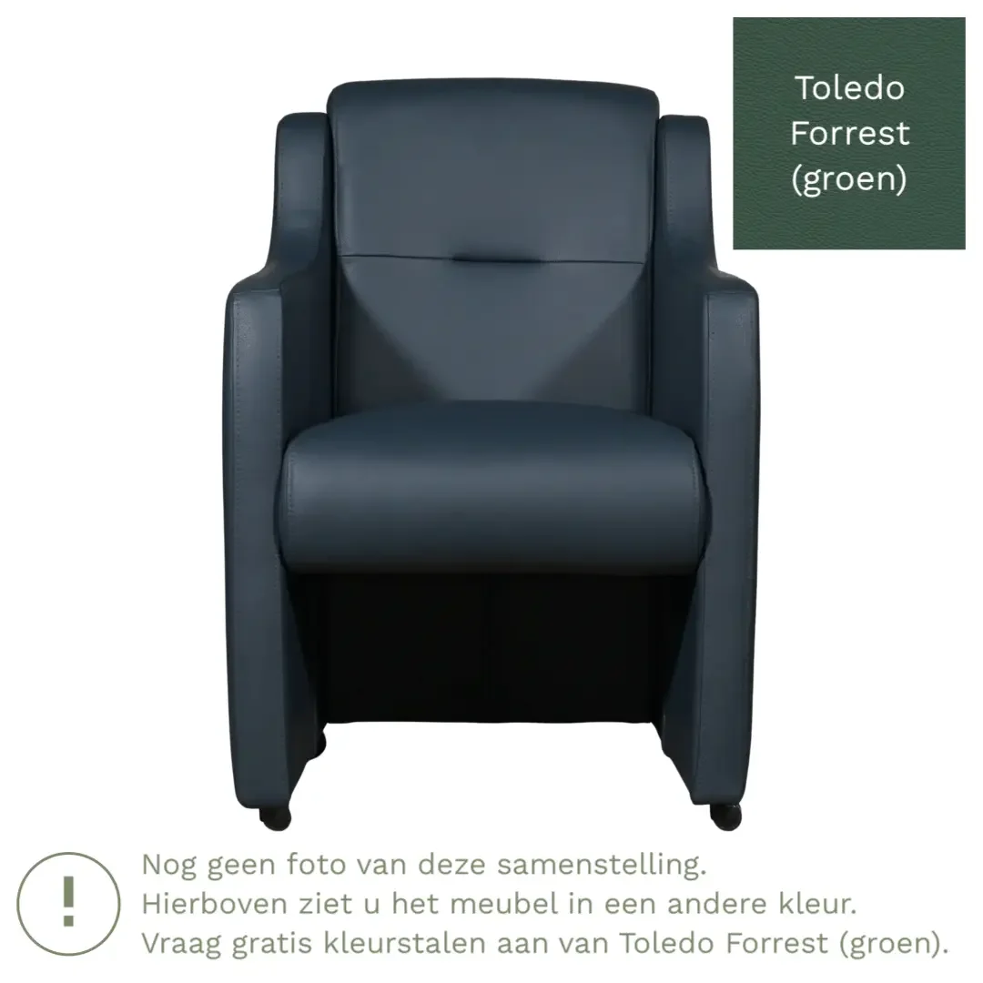 afbeelding van Leren eetkamerstoel Mass - Toledo Forrest (groen) - Zonder handgreep