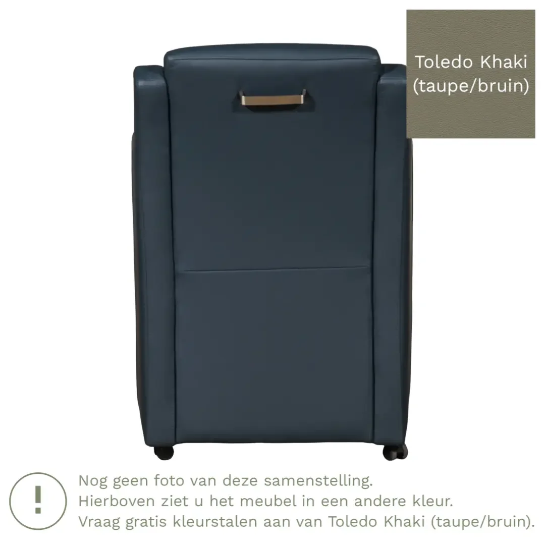 afbeelding van Leren eetkamerstoel Mass - Toledo Khaki (taupe/bruin) - Zonder handgreep