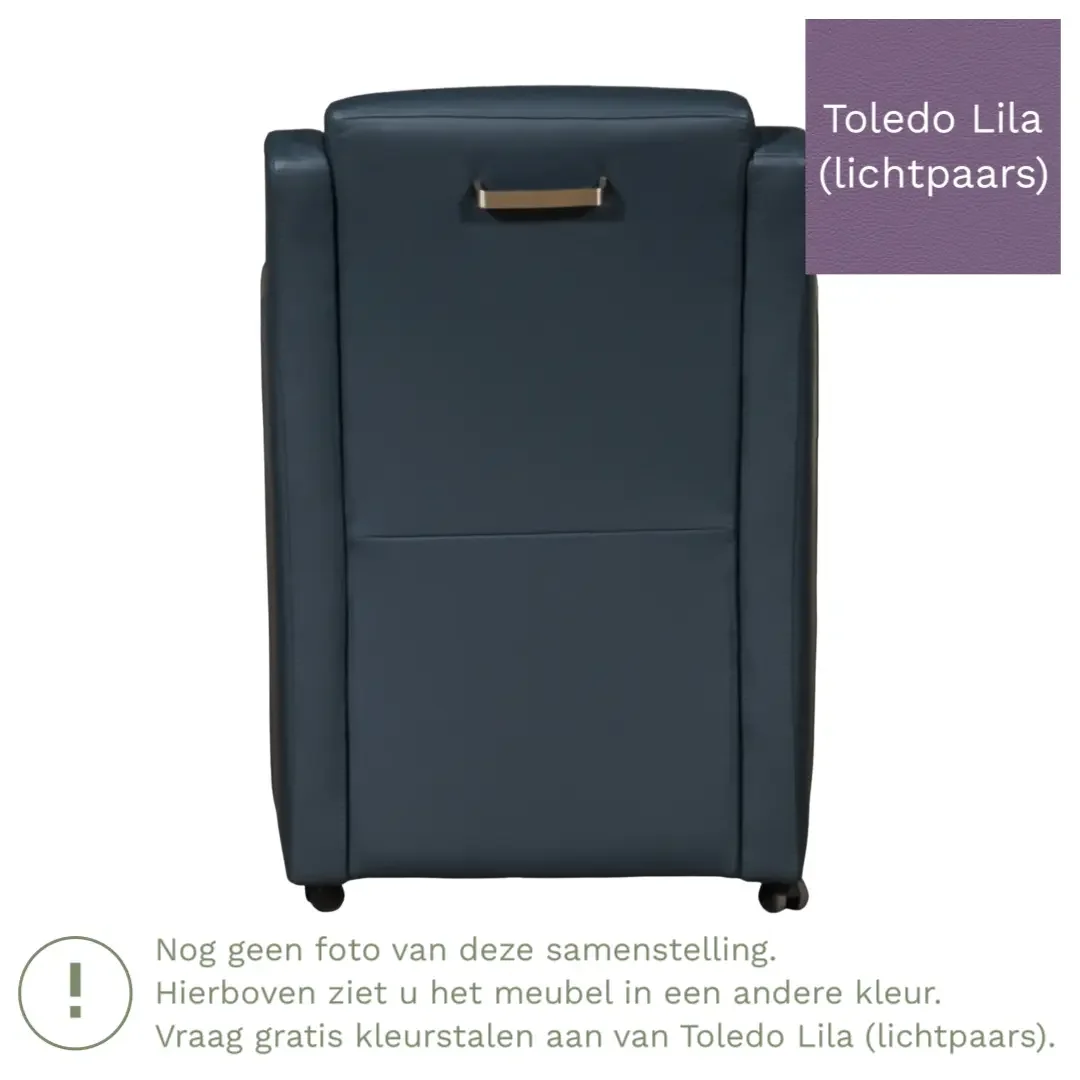 afbeelding van Leren eetkamerstoel Mass - Toledo Lila (lichtpaars) - Met handgreep RVS