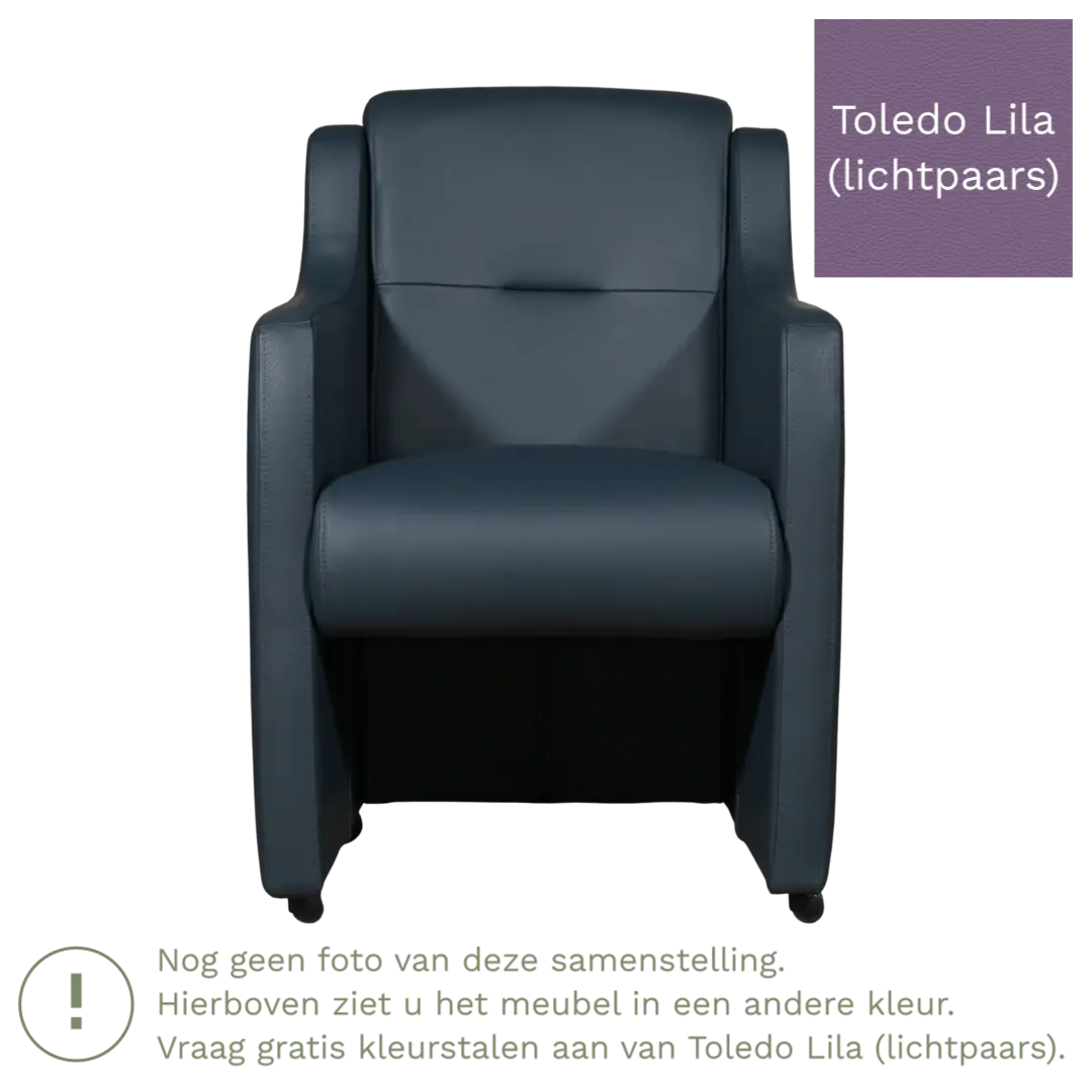 afbeelding van Leren eetkamerstoel Mass - Toledo Lila (lichtpaars) - Zonder handgreep