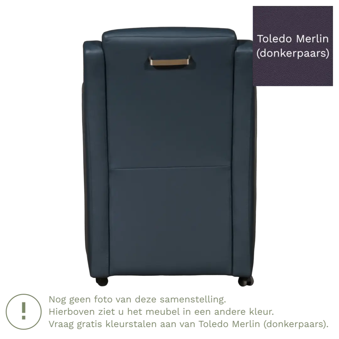 afbeelding van Leren eetkamerstoel Mass - Toledo Merlin (donkerpaars) - Met handgreep zwart