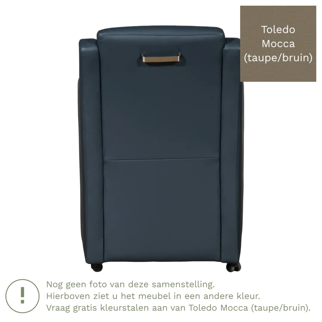 afbeelding van Leren eetkamerstoel Mass - Toledo Mocca (taupe/bruin) - Zonder handgreep