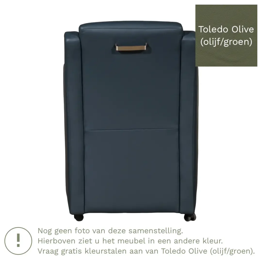 afbeelding van Leren eetkamerstoel Mass - Toledo Olive (olijf/goen) - Zonder handgreep