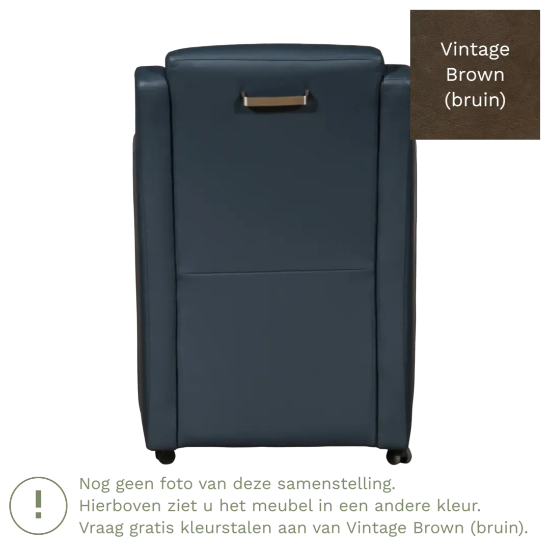 afbeelding van Leren eetkamerstoel Mass - Vintage Brown (bruin) - Zonder handgreep