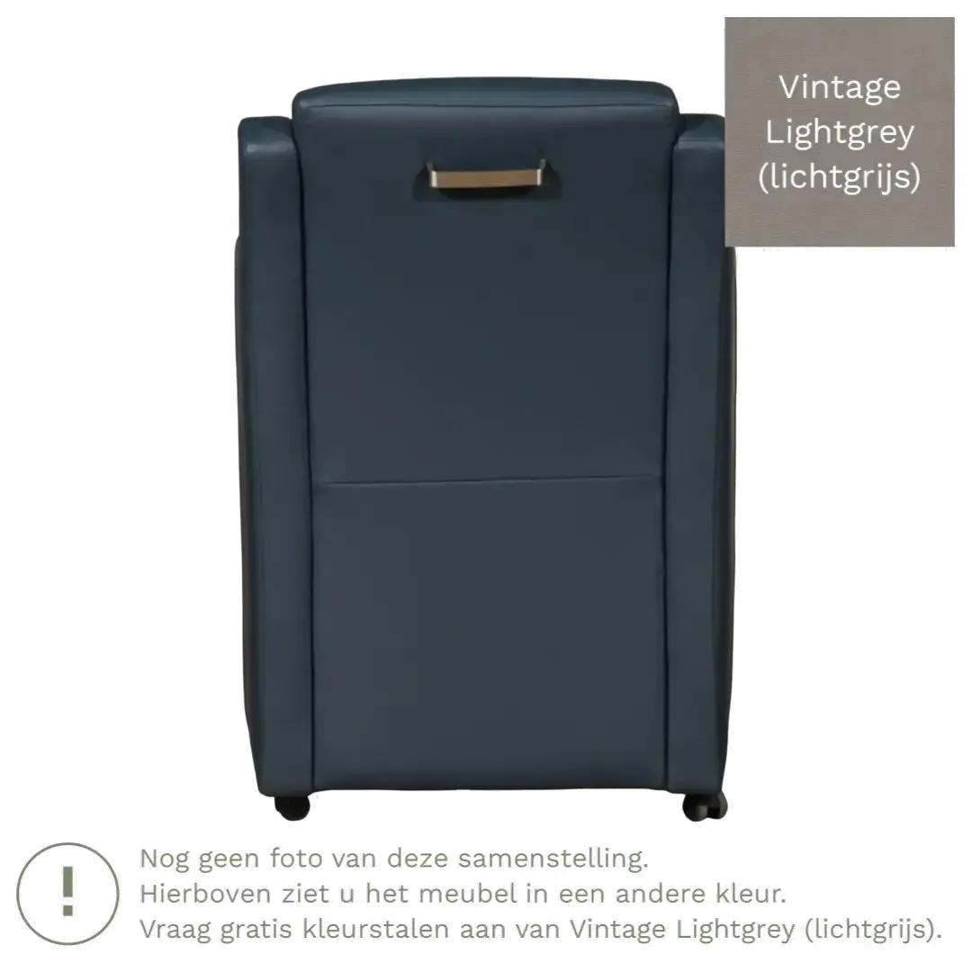 afbeelding van Leren eetkamerstoel Mass - Vintage Lightgrey (lichtgrijs) - Zonder handgreep