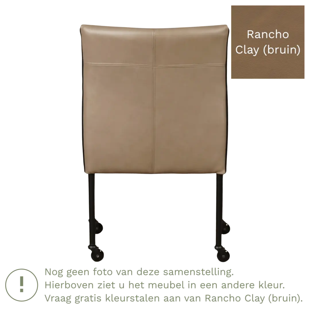 afbeelding van Leren eetkamerstoel More - Rancho Clay (bruin) - Poten staal rond zwart