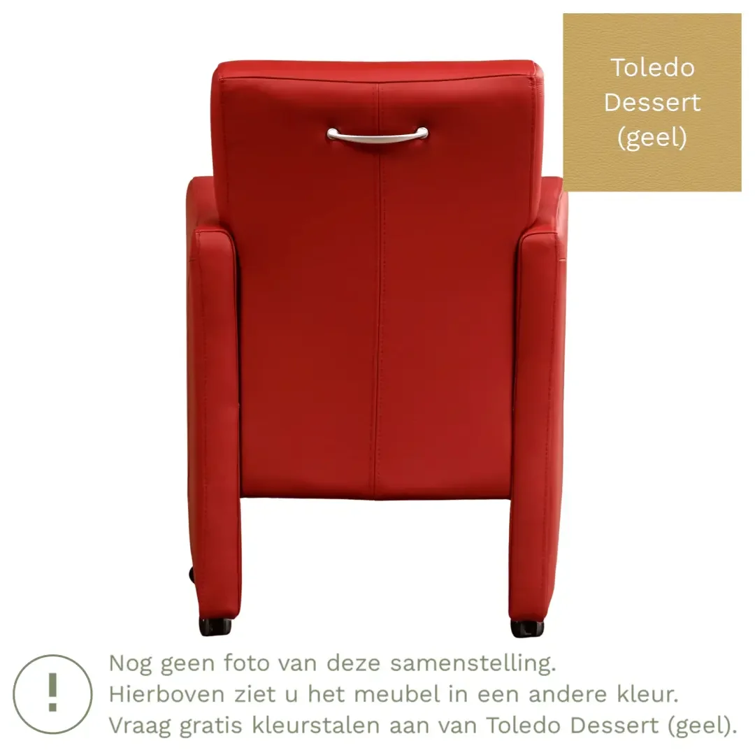 afbeelding van Leren eetkamerstoel Pleasure - Toledo Dessert (geel) - Zonder handgreep