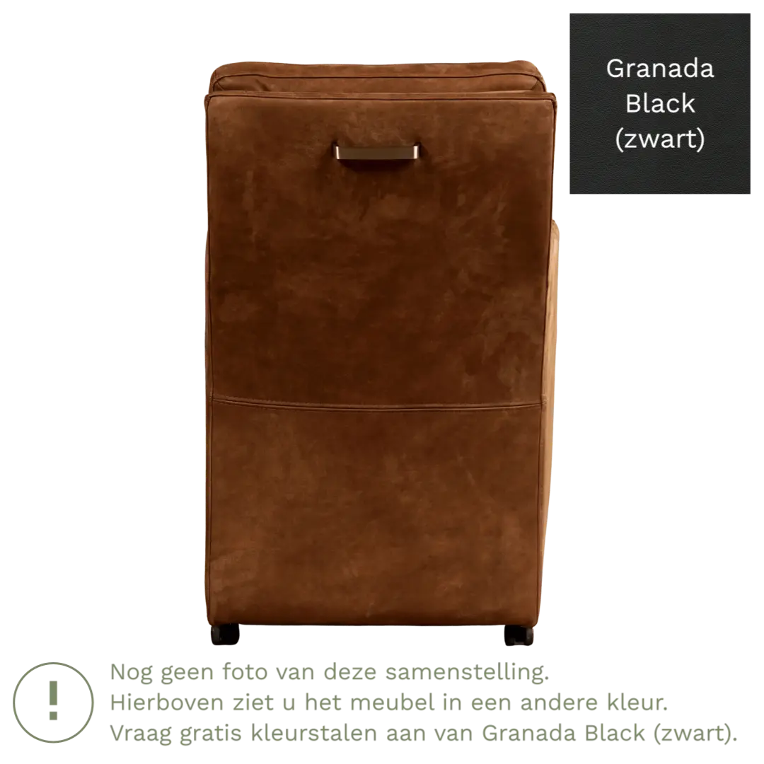 afbeelding van Leren eetkamerstoel Sharp - Granada Black (zwart) - Zonder handgreep