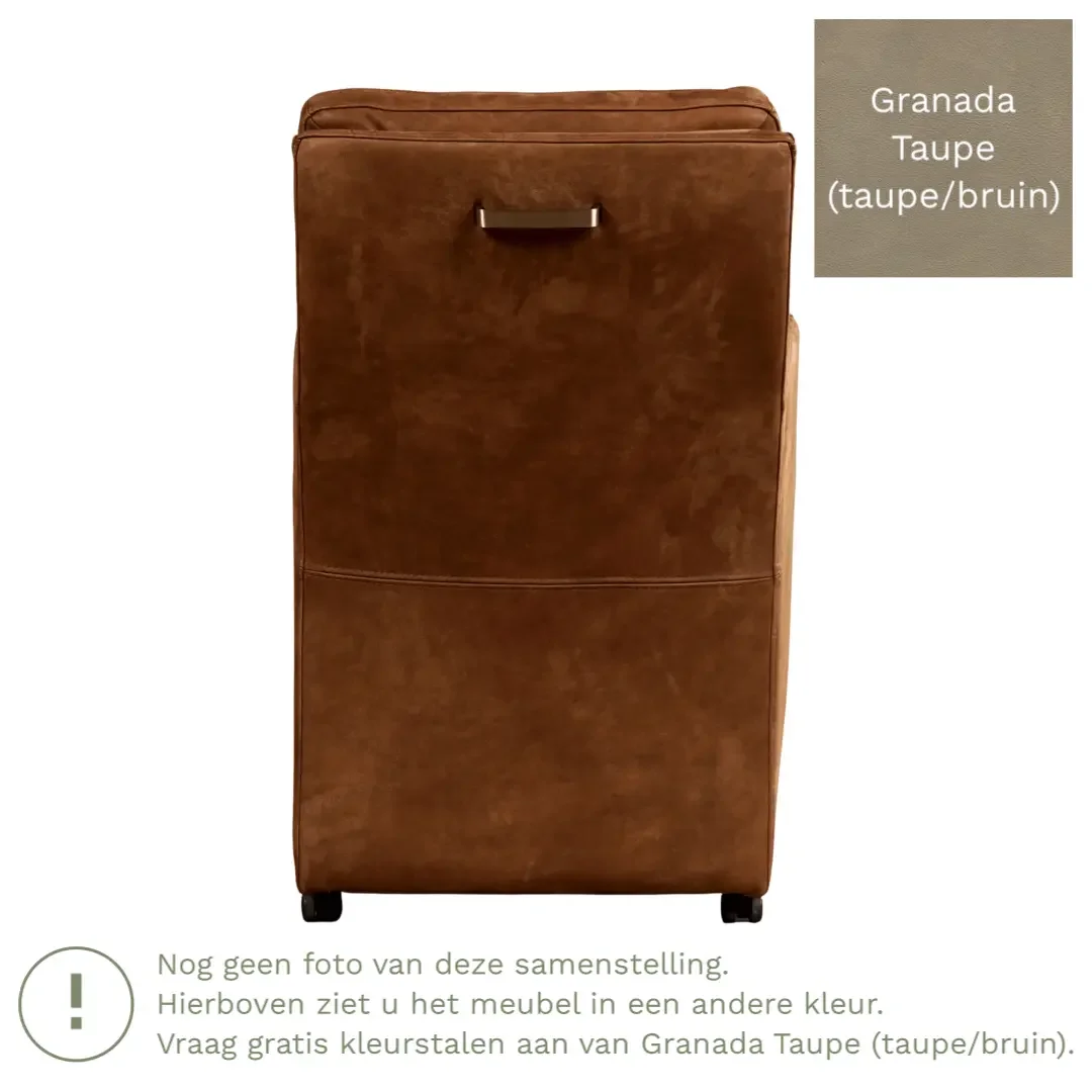 afbeelding van Leren eetkamerstoel Sharp - Granada Taupe (taupe/bruin) - Zonder handgreep