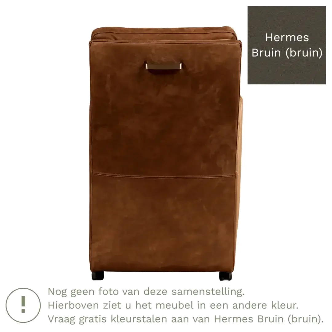 afbeelding van Leren eetkamerstoel Sharp - Hermes Bruin (bruin) - Zonder handgreep
