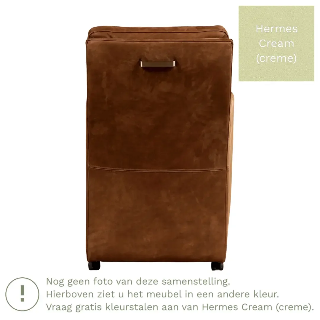 afbeelding van Leren eetkamerstoel Sharp - Hermes Cream (crème) - Zonder handgreep