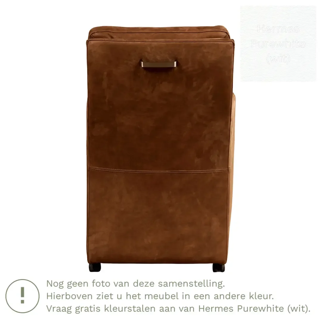 afbeelding van Leren eetkamerstoel Sharp - Hermes Purewhite (wit) - Zonder handgreep
