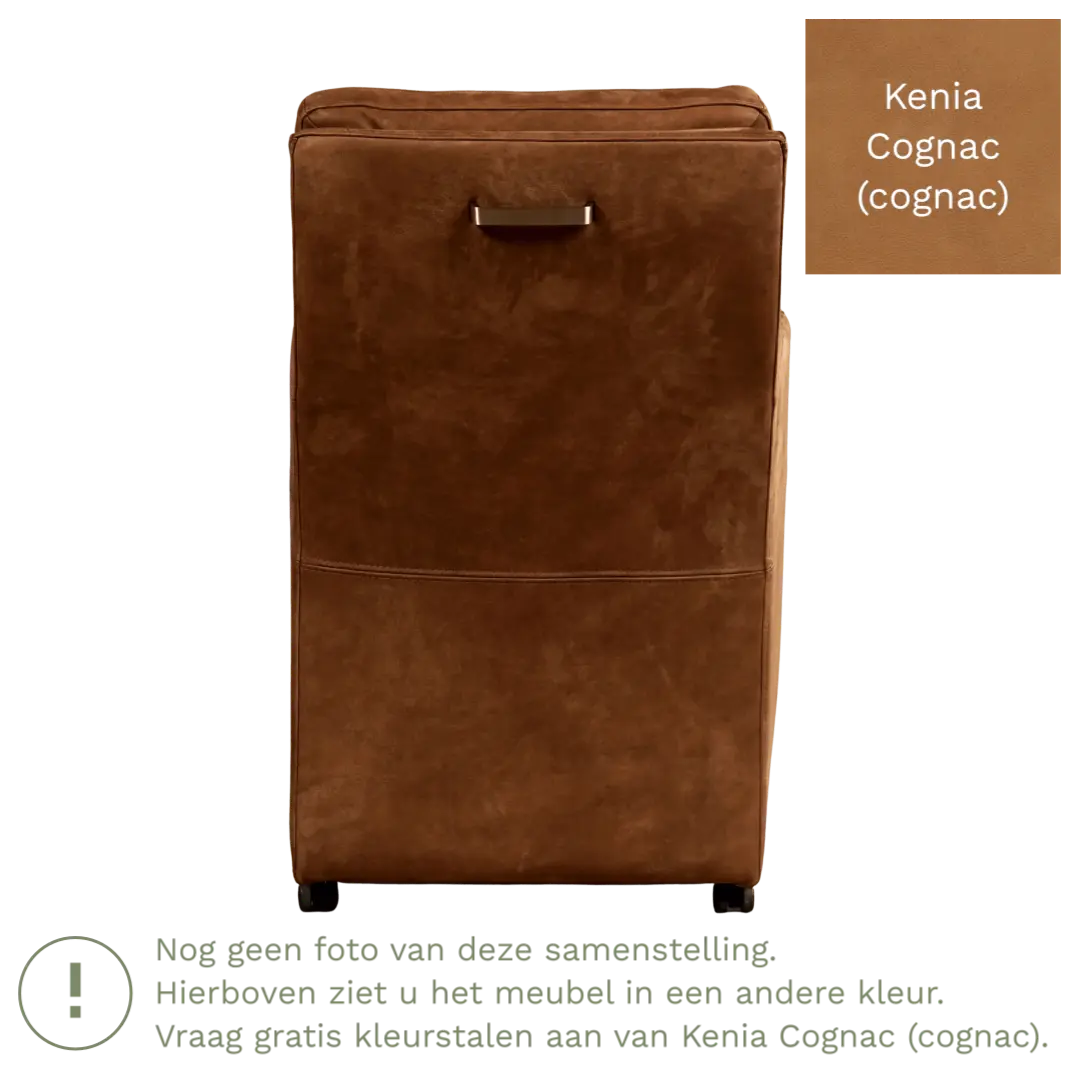 afbeelding van Leren eetkamerstoel Sharp - Kenia Cognac (cognac) - Zonder handgreep