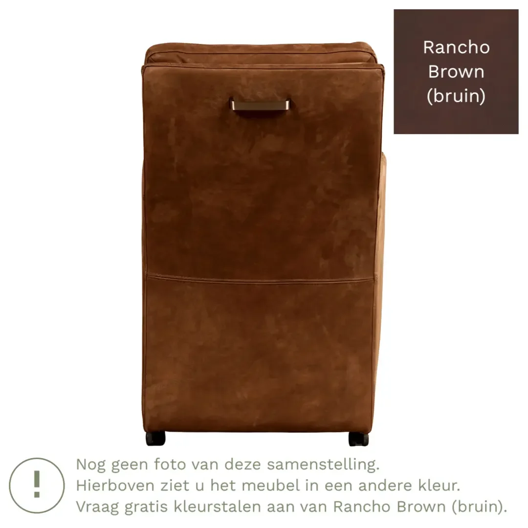 afbeelding van Leren eetkamerstoel Sharp - Rancho Brown (bruin) - Zonder handgreep