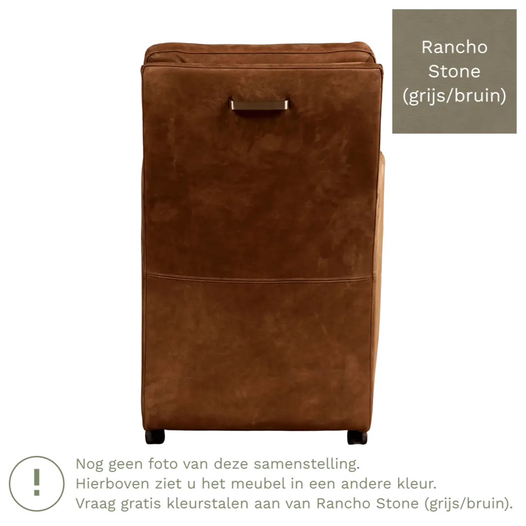 afbeelding van Leren eetkamerstoel Sharp - Rancho Stone (grijs/bruin) - Zonder handgreep