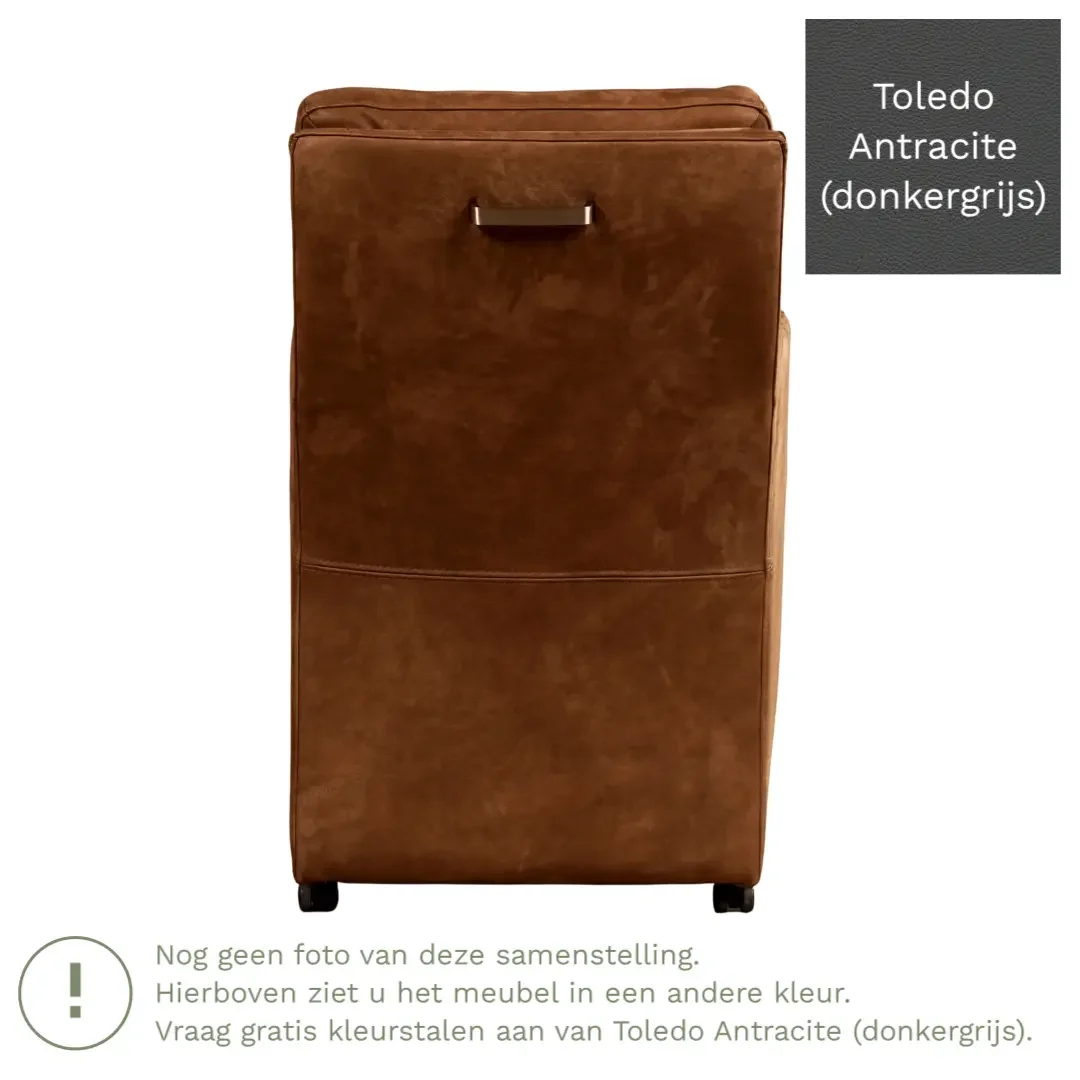 afbeelding van Leren eetkamerstoel Sharp - Toledo Antracite (donkergrijs) - Zonder handgreep
