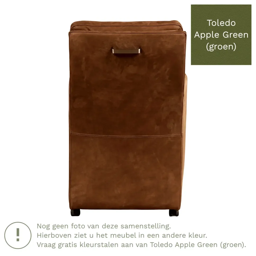 afbeelding van Leren eetkamerstoel Sharp - Toledo Apple Green (groen) - Met handgreep zwart