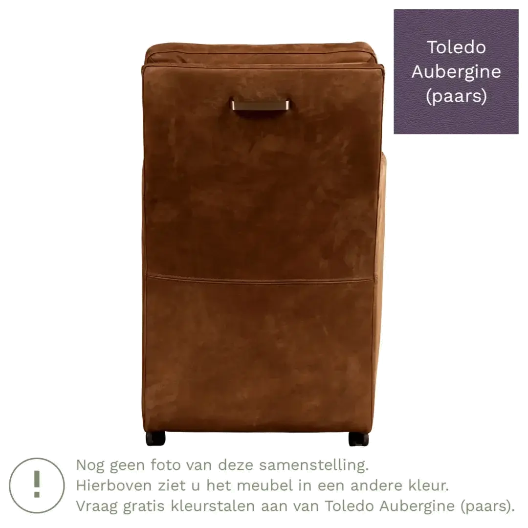 afbeelding van Leren eetkamerstoel Sharp - Toledo Aubergine (paars) - Zonder handgreep