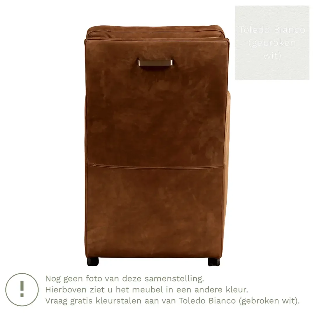 afbeelding van Leren eetkamerstoel Sharp - Toledo Bianco (gebroken wit) - Zonder handgreep