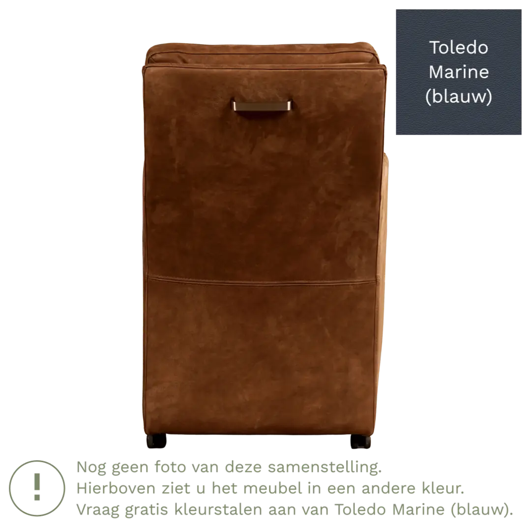 afbeelding van Leren eetkamerstoel Sharp - Toledo Marine (blauw) - Zonder handgreep