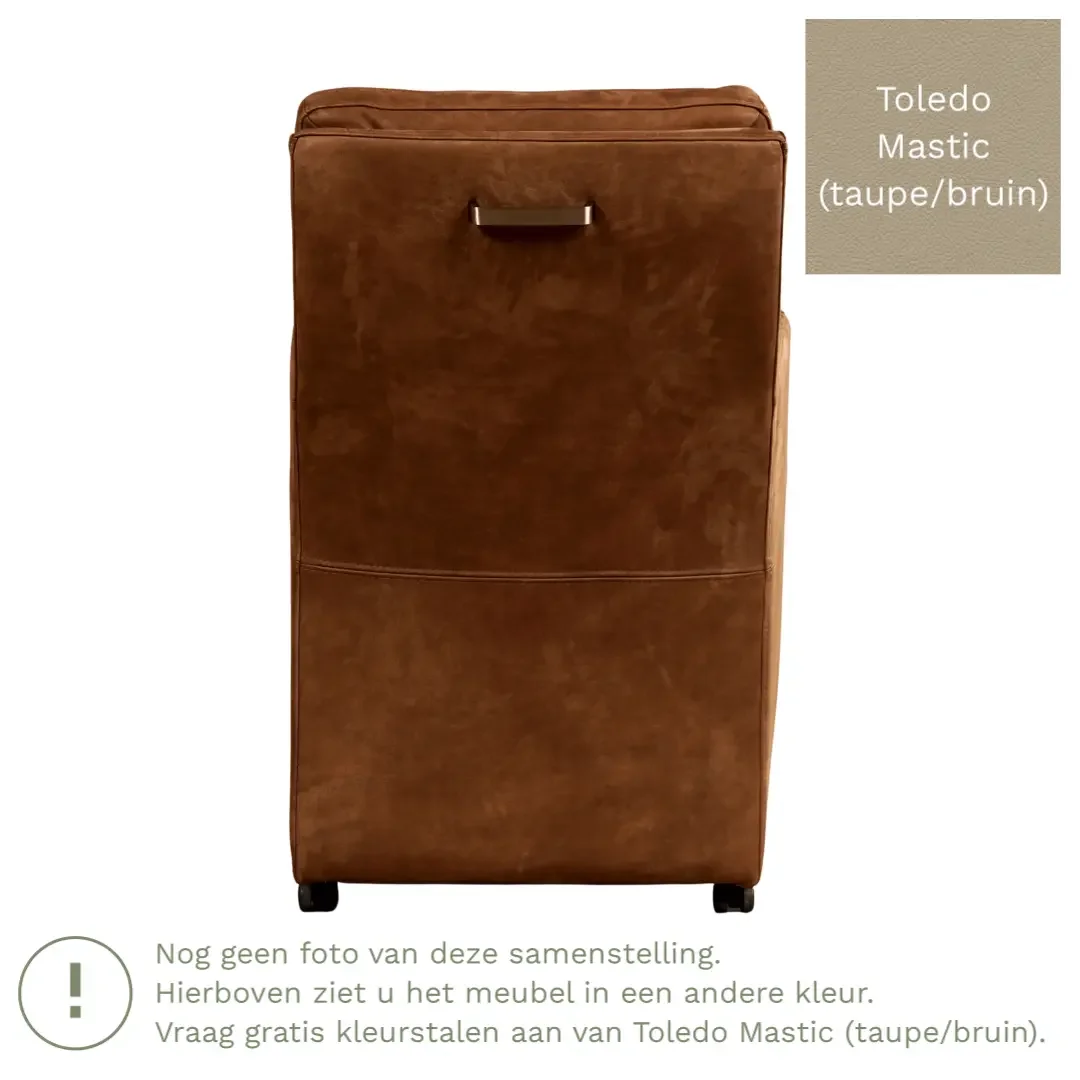 afbeelding van Leren eetkamerstoel Sharp - Toledo Mastic (taupe/bruin) - Zonder handgreep