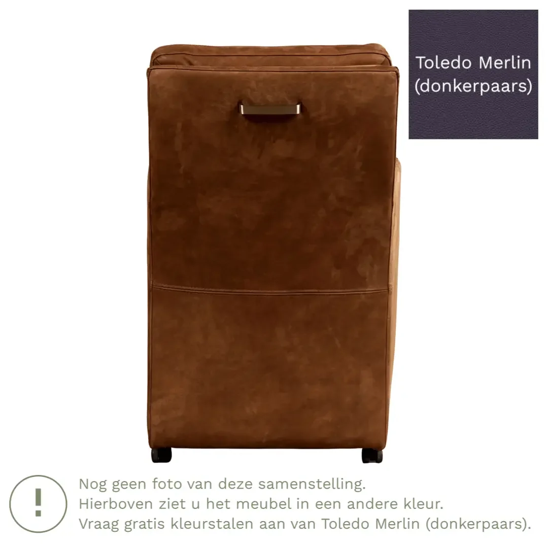 afbeelding van Leren eetkamerstoel Sharp - Toledo Merlin (donkerpaars) - Zonder handgreep
