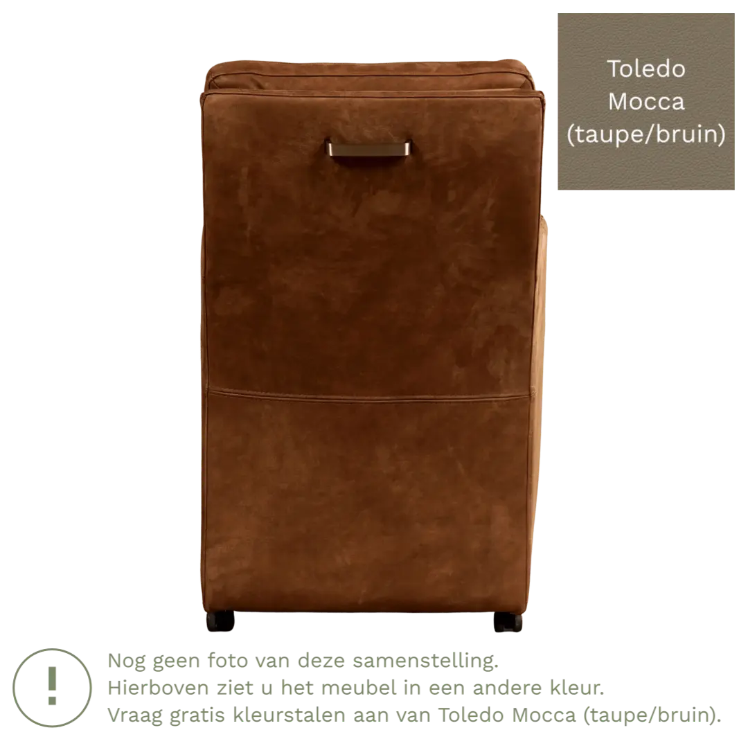 afbeelding van Leren eetkamerstoel Sharp - Toledo Mocca (taupe/bruin) - Zonder handgreep