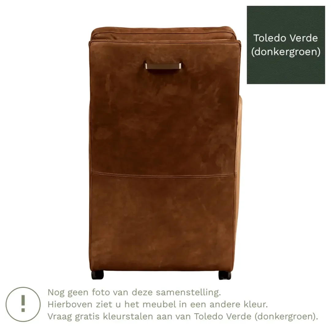 afbeelding van Leren eetkamerstoel Sharp - Toledo Verde (donkergroen) - Zonder handgreep