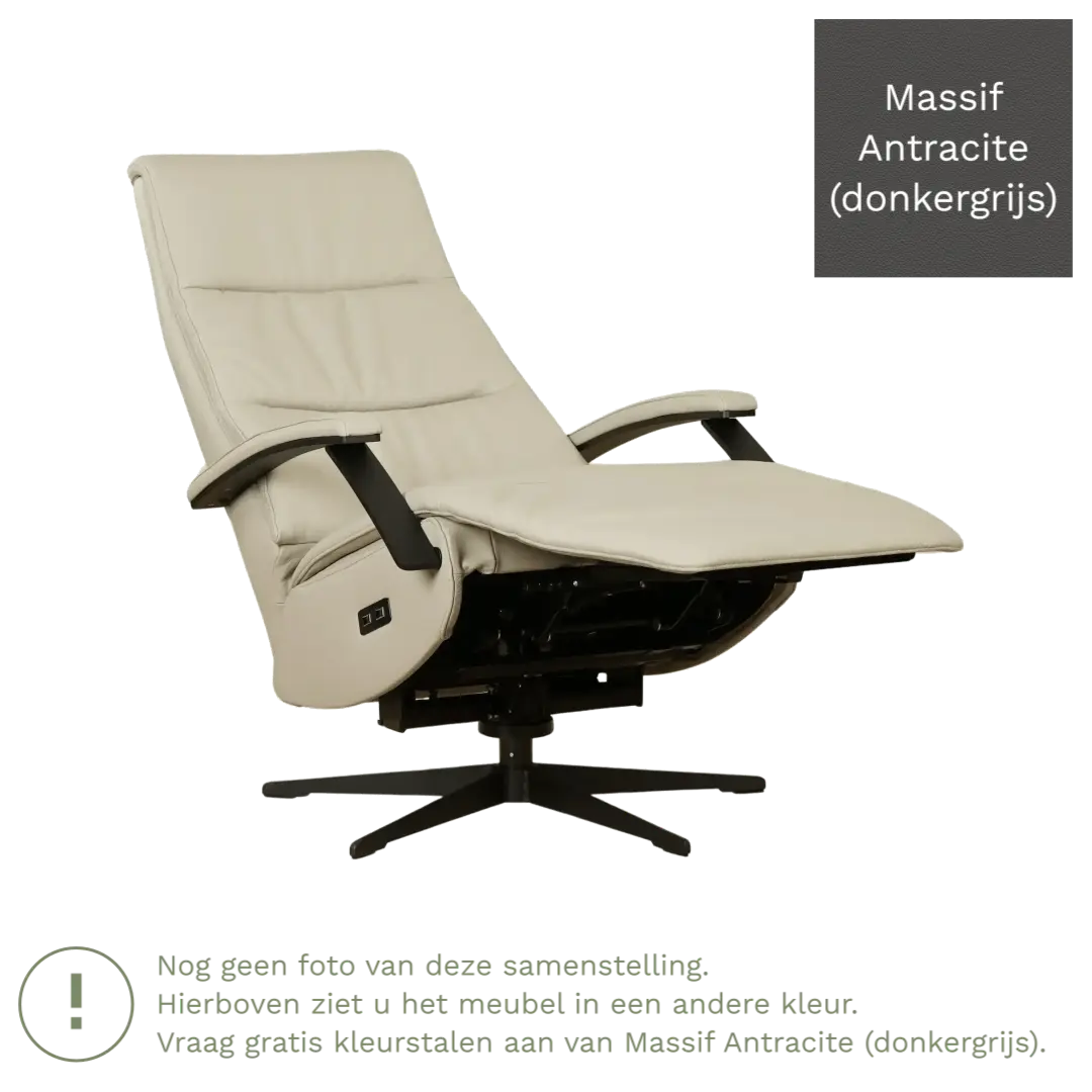 afbeelding van Leren sta-op-stoel Balance - Massif Antracite (donkergrijs) - medium - stervoet zwart (slank)