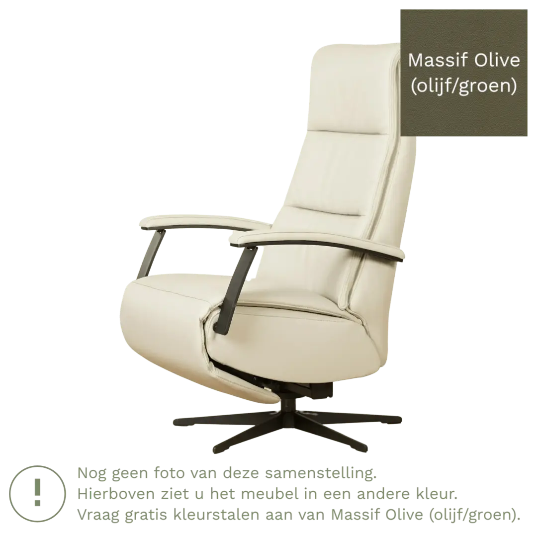 afbeelding van Leren sta-op-stoel Balance - Massif Olive (olijf/groen) - large - stervoet zwart (slank)