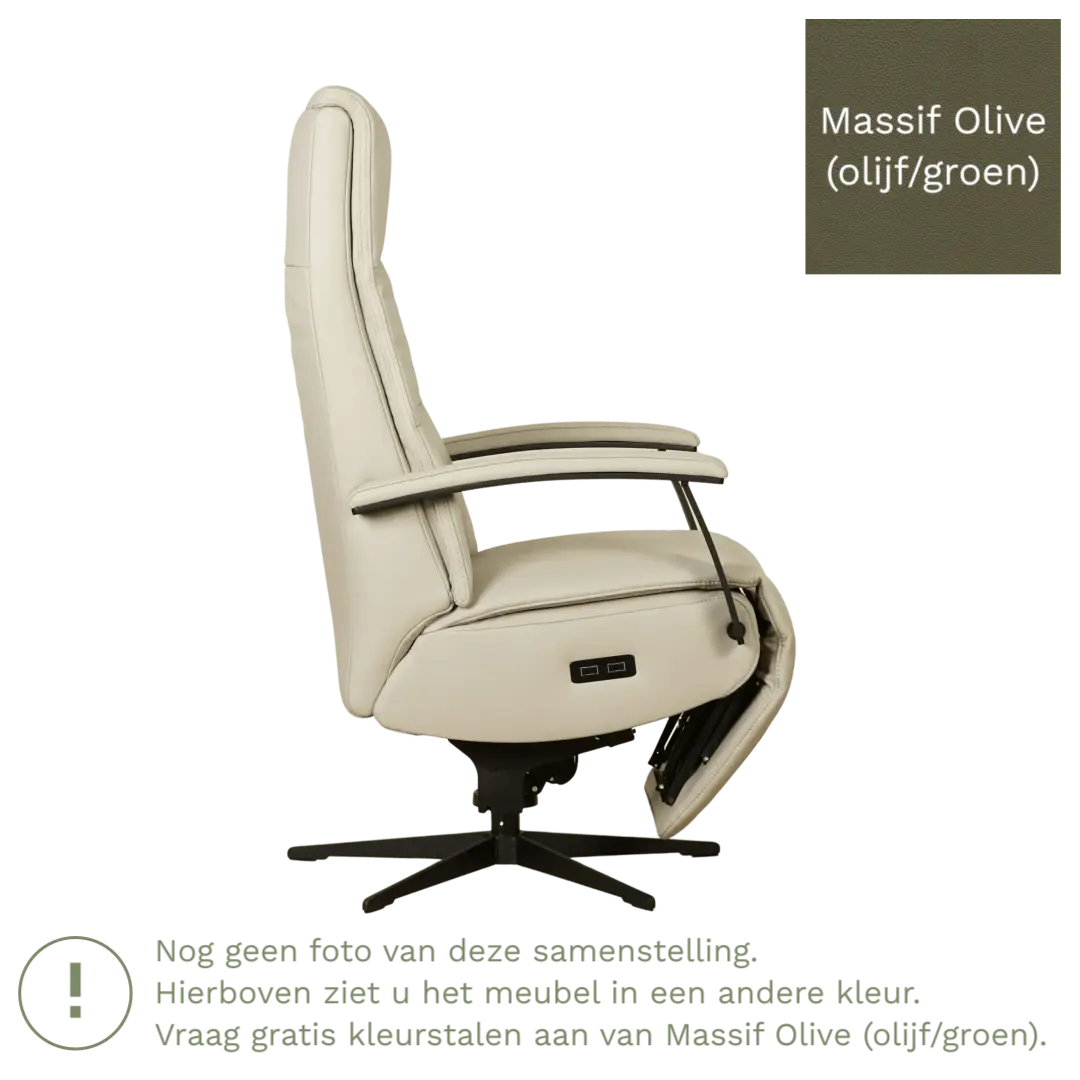 afbeelding van Leren sta-op-stoel Balance - Massif Olive (olijf/groen) - large - stervoet zwart (slank)