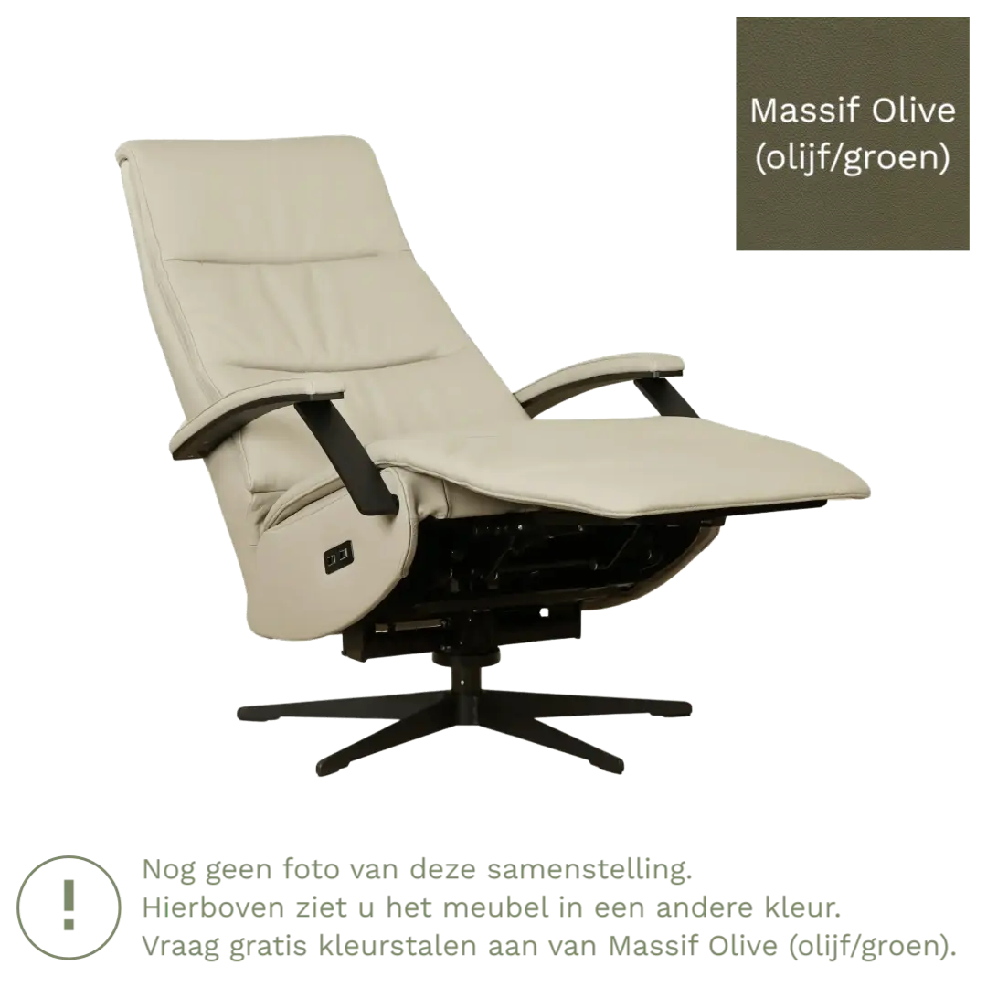 afbeelding van Leren sta-op-stoel Balance - Massif Olive (olijf/groen) - large - stervoet zwart (slank)